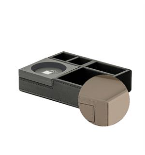 CORTES beholder til teposer og garnity L:160mm B:123mm H:50mm - Beige PU skinn 
