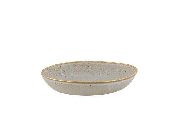 GOLD STONE pastatallerken Ø:220mm, hvit Steingods med håndmalt gullkant