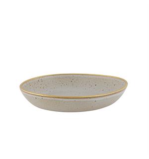 GOLD STONE pastatallerken Ø:220mm, hvit Steingods med håndmalt gullkant 