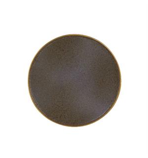 GOLD STONE tallerken coupe Ø:200mm, brun Steingods med håndmalt gullkant 