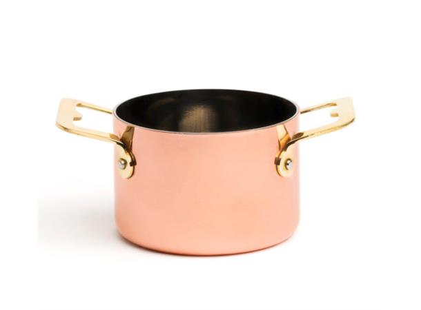 Kobberkjele mini Ø:90mm m. 2 håndtak Ø:90mm H:60mm