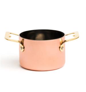 Kobberkjele mini Ø:90mm m. 2 håndtak Ø:90mm H:60mm 
