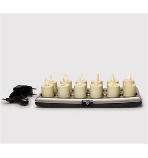 LED telys Ø40mm, 12 pk m ladestasjon Fjernkontroll bestilles separat 
