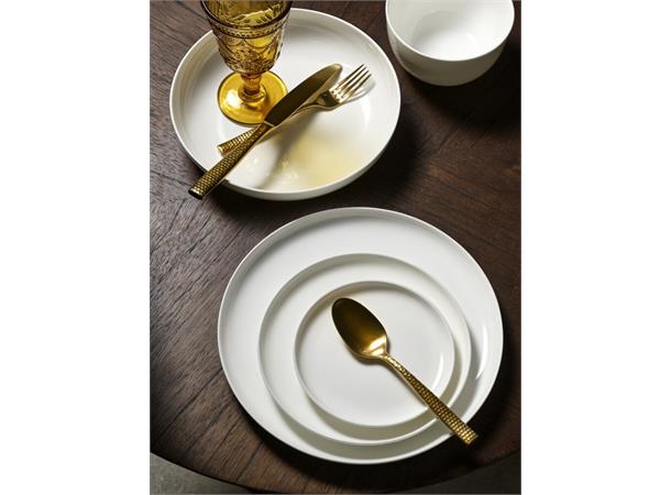 LUCCA FACET GOLD forettskniv L:214mm I hamret rustfritt stål - matt gull