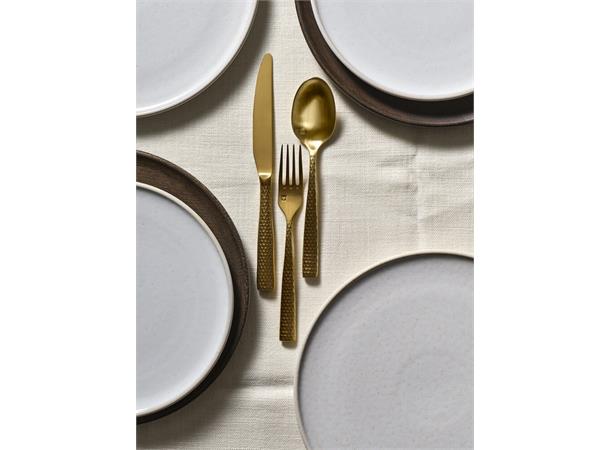 LUCCA FACET GOLD forettskniv L:214mm I hamret rustfritt stål - matt gull