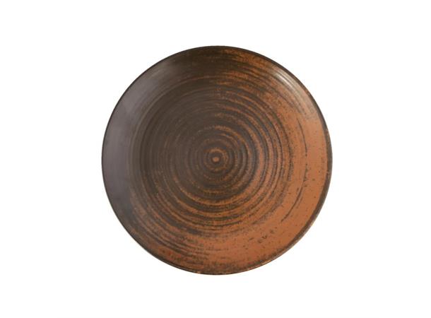 LYKKE flat tallerken coup Ø:250mm. Brun Ø:250mm H:27mm Vekt:623gr.