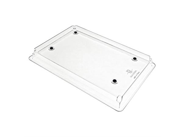 Lokk til bakebrett600x400mm, stablebart Laget av klar plast