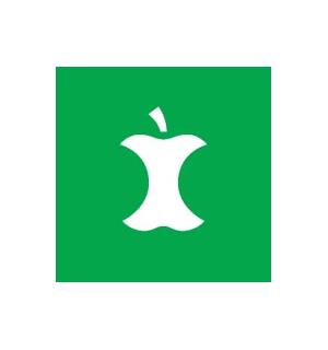 Merking av avfallsbeholdere MATAVFALL 14x14cm, utført i Murfolie m laminat 