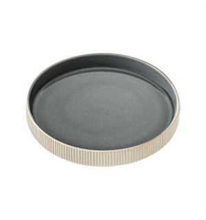 NARA tallerken høy m. relf. Ø:240mm Grå Steingods - Ø:240mm H:42mm 1,3ltr 