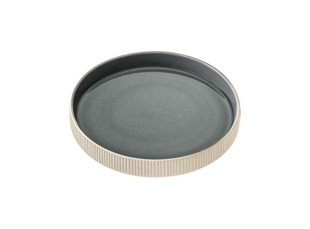 NARA tallerken høy m. relf. Ø:240mm Grå Steingods - Ø:240mm H:42mm 1,3ltr