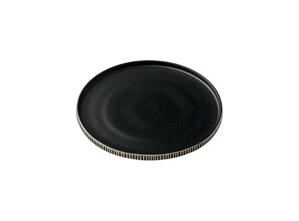 NARA tallerken m. relieff Ø:210mm Sv/Hv Steingods - Ø:210mm H:25mm
