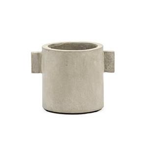 Potte i sement, m ører Ø130mm H 130mm Flott som bestikkholder 
