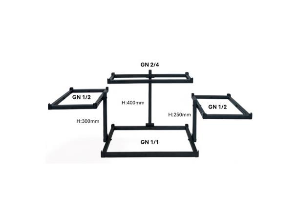 Rammesystem komplett sort, Base GN1/1 Shiva - Kun stativ!