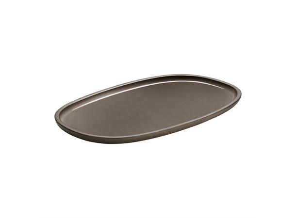 ReNew tallerken oval 300x180mm. Taupe Resirkulert steingods