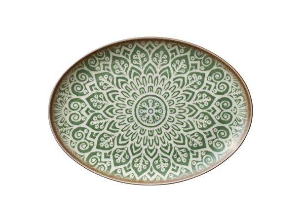 SOULMATE tallerken oval 32x24cm, Jade Vitroporselen