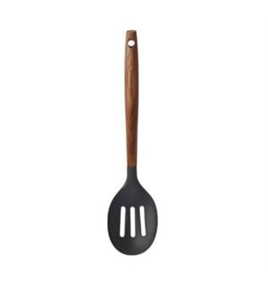 Serveringsskje Perf.  L: 31cm, silikon Håndtak i treverk, Karbonatisert Ask 