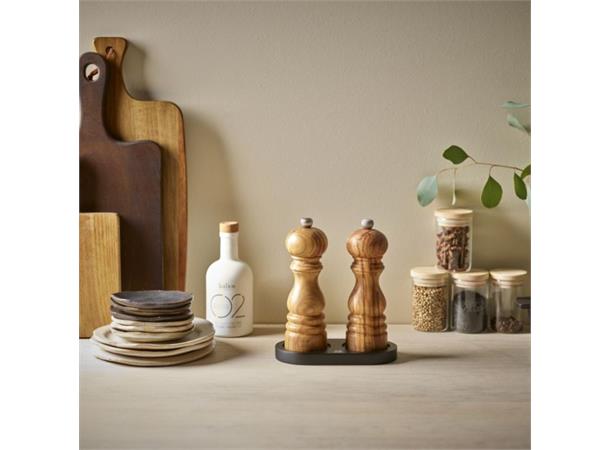 TABLETOPPER Lakkert Bambus Bordbrikke til S&P kvern, Peugeot