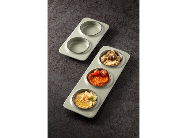 Tallerken med 3 rom 28x10cm AMBAR, Grønn ECOGRES Steingods