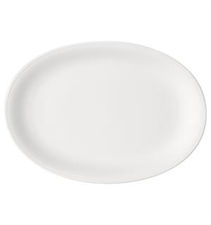 Tallerken oval coupe 37x26cm SMART, Hvi Høybrent porselen 