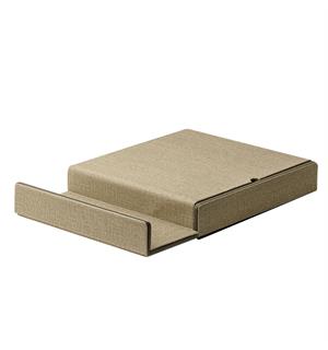 CLARK velkomstbrett Nespresso m/skuff 335x510x70 lys brun PU skinn m/struktur 