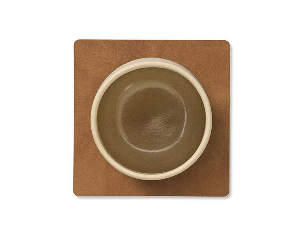 Glassunderlag/Coaster skinn 10x10cm Natu Nature - 80% resirkulert skinn