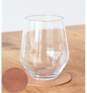 Glassunderlag/coaster rund skinn Ø:100mm Skinn Bull Cognac 