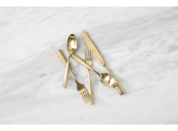 LUCCA FACET GOLD forettsgaffel L:183mm I hamret rustfritt stål - matt gull