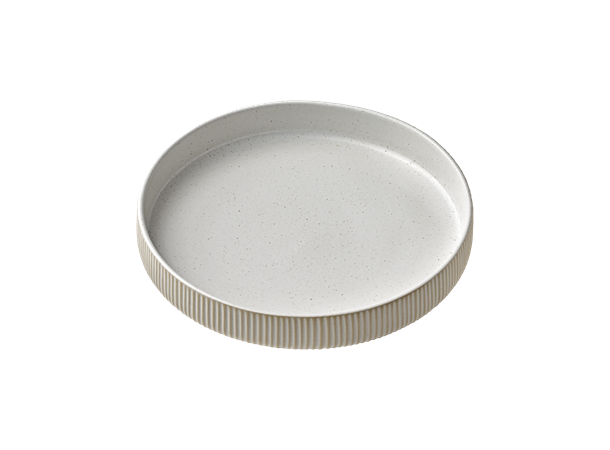 NARA tallerken høy m. relf. Ø:240mm Hvit Steingods - Ø:240mm H:42mm 1,3ltr
