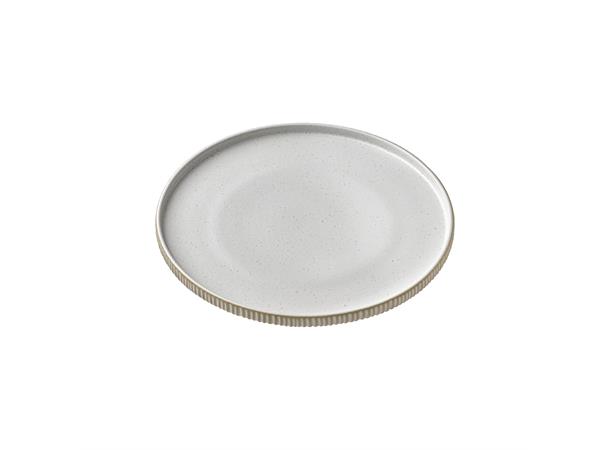 NARA tallerken m.relieff Ø:210mm Hvit Steingods - Ø:210mm H:25mm