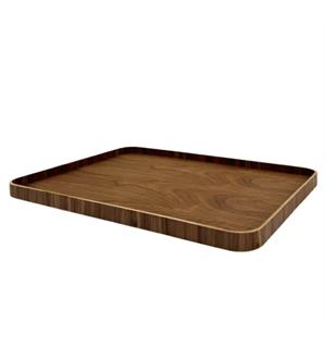 Serveringsbrett i tre/finér 60x46, valnø Serveringsfat - Med antislip overflate 