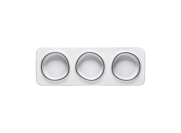 Tallerken med 3 rom 28x10cm AMBAR, Hvit ECOGRES Steingods