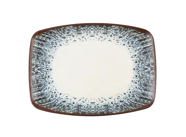 Tallerken rekt. 32x23cm RE-GEN, Ontario Resirkulert porselen