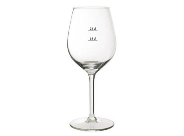 FORTIUS vinglass 37cl, m nivåstreker Påført indikasjonsstrek ved 19/25 cl