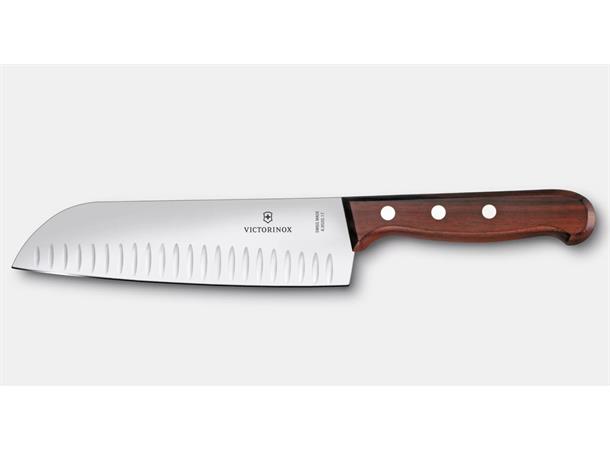 VICTORINOX japansk kokkekniv L:170mm Santokukniv med luftlommer og treskaft