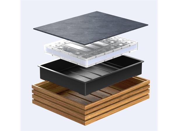 FLOW innsats i sort plast 297x237mm Til Flow kjølebrett til buffet