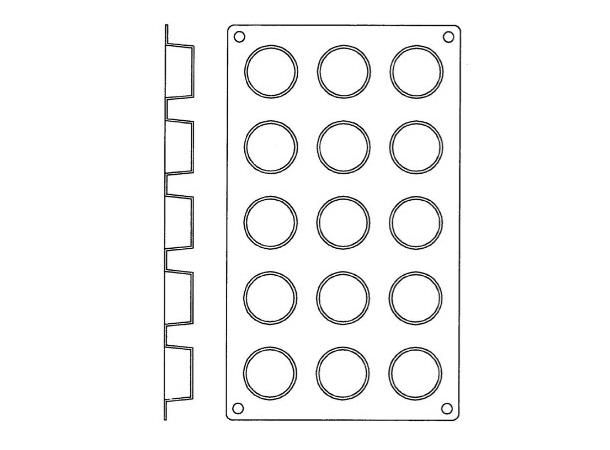 Bakeform silikon GN1/3 petit-four Ø40/20 Bakeformer i GN1/3 størrelse