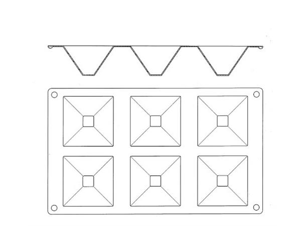 Bakeform silikon GN1/3 pyramide 70/40mm Bakeformer i GN1/3 størrelse